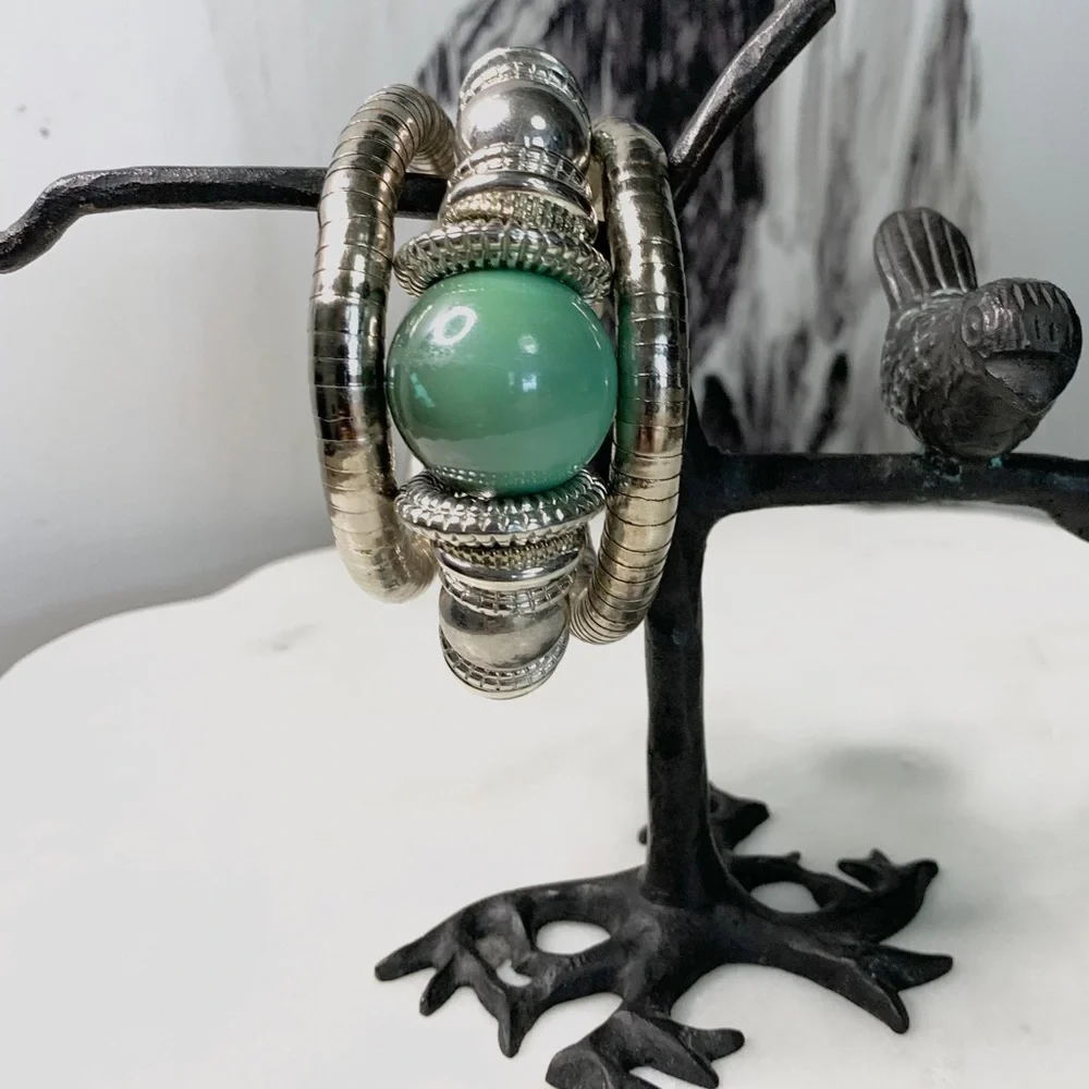 PEARL ALLOY BANGLE BRACELET